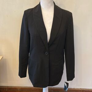 Alfani deep black button front blazer Size SP New